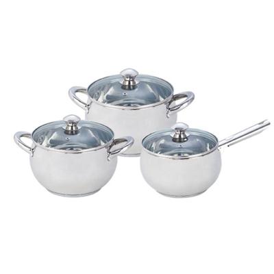 China Apple Shape Cookware Set Sustainable Factory Made Cookware Set Custom 6 Pcs Stainless Steel Kitchen Cooking Pots Set for sale