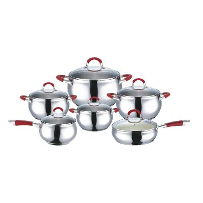 China Sustainable Custom Kitchen Utensil Cooking Pot Set Stainless Steel Cookware Sets for sale