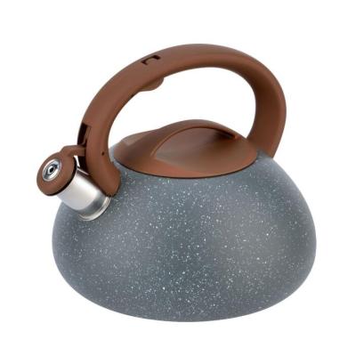 China Custom Whistling Kettle Portable Paint Stove Top Hot Water Tea Kettle Stainless Steel Stocked Whistling Kettle for sale