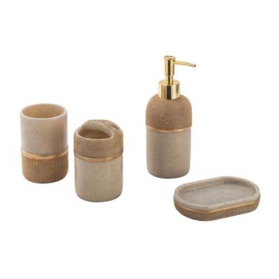 China Sustainable Hot Sale Resin Bathroom Accessory Set 4PCS for sale