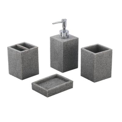 China Sustainable Modern Home Decoration Polyresin Design Bathroom Set for sale