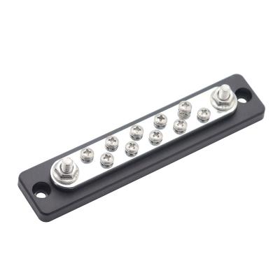 China Amomd 12Way Current Rating 150A 48V DC Copper Terminal Bus Bar For Car RV Marine Solar 2 x 1/4