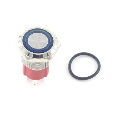 China Waterproof Stainless Steel 19mm Metal Push Button Switch Ring Illuminated Momentary Stainless Steel for sale