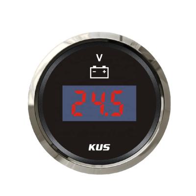 China Hot Sale Stainless Steel RV Digital Voltmeter 9-32V 52mm Voltmeter Caravan Digital Voltmeter for sale