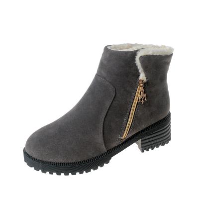 China Wholesale New Heather 2021 Plush Suede Plush Warm Women's Low Heel Short Boots, Women's Cotton Boots, Women's Snow Boots for sale