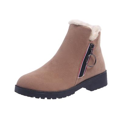 China 2021 New Winter Style British Student Tube Plush Cotton Shoes Thermal Warm Short Martin Boots Snow Boots for sale