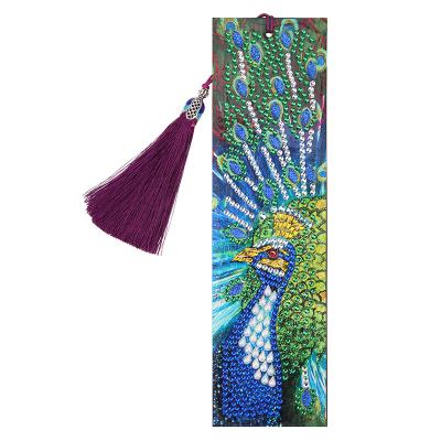 China China Cunzhen Jp003 Premium Spot 21*6cm Peacock Painting Vintage Diamond Drawing Bookmark for sale