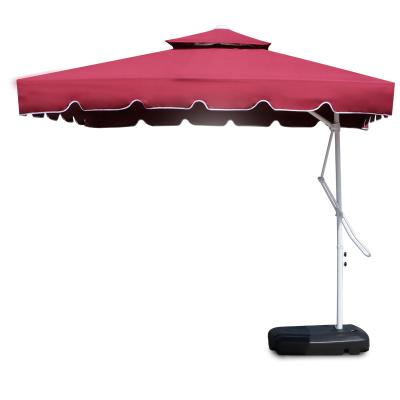 China EUROPEAN Outdoor Cantilever Crank Parasol 9ft Large Garden Patio Heavy Duty Umbrella For Restaurant for sale