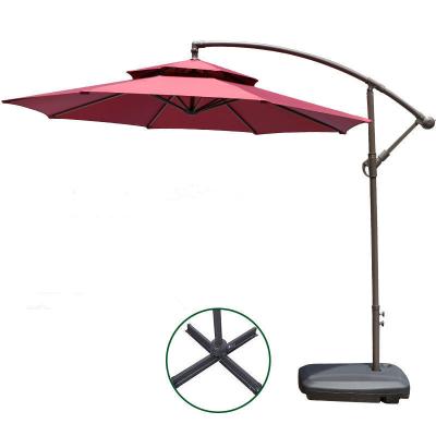 China Cafe Umbrella EUROPEAN Market View Umbrella Aluminum Garden Patio Umbrella With Solar Light for sale