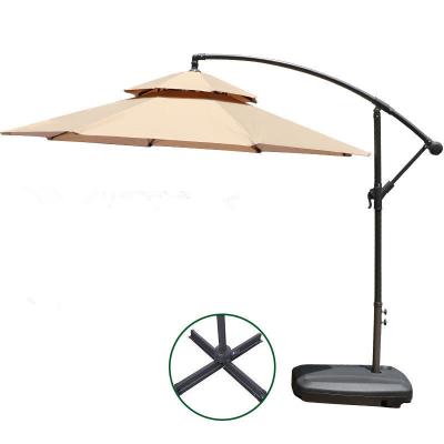 China EUROPEAN Custom Cantilever Garden Parasol Outdoor Banana Beach Patio Umbrella Hanging With Led Light for sale