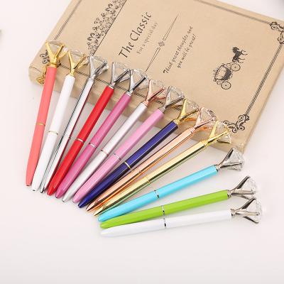 China Fashion Wedding Metal Ballpen Refill Stationery Diamond Rose Gold Custom Crystal Ink Pen for sale