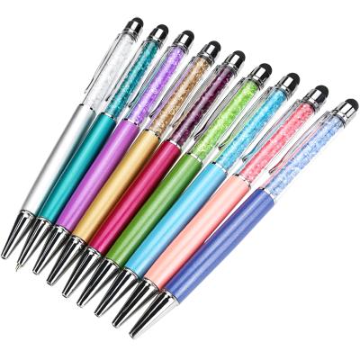 China Wholesale Fashion Gift Set 2 Function School Refill Stylus Gel Stone Tip Crystal Gem Pen for sale