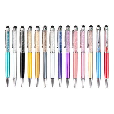 China Fashion Writing Stationery Office School Ink Glowing Filled Gold Crystal Stylus Pen for sale