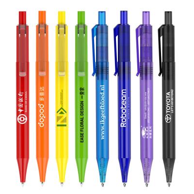 China Fashion Logo Advertising Gift Premium Multicolor Custom Fine Point Clear Ballpoint Pen for sale