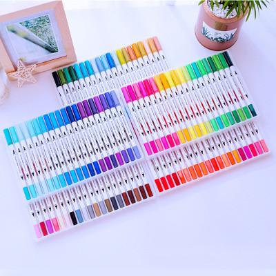 China Line Color Paint Colored Double Headed Permanent Marker Fashion Double Hook Pens for sale