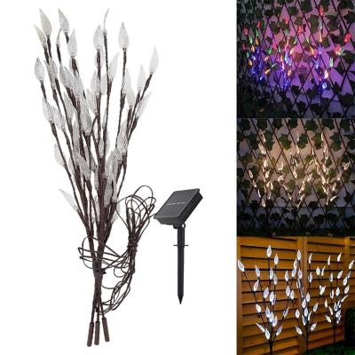 China Garden Solar Power Stake String Lights Garden Outdoor Waterproof Solar LED Branch Leaf Tree Christmas Lights for sale