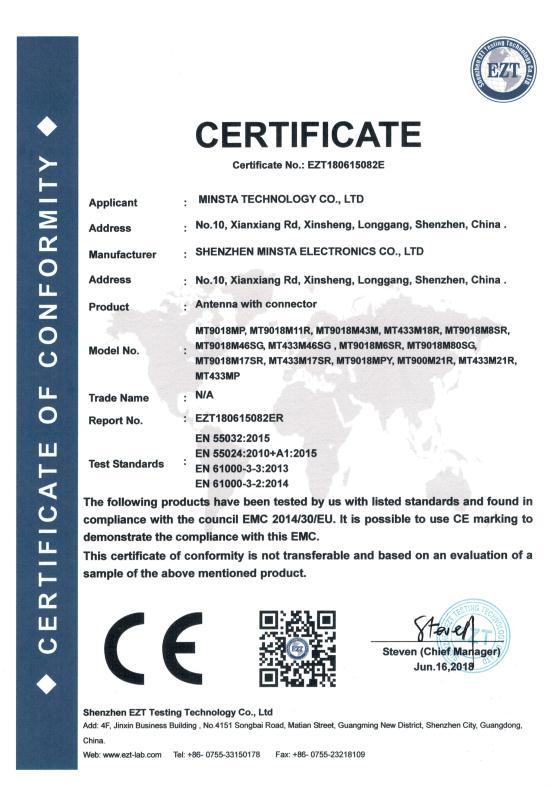 CE - Shenzhen Minsta Electronics Co., Ltd