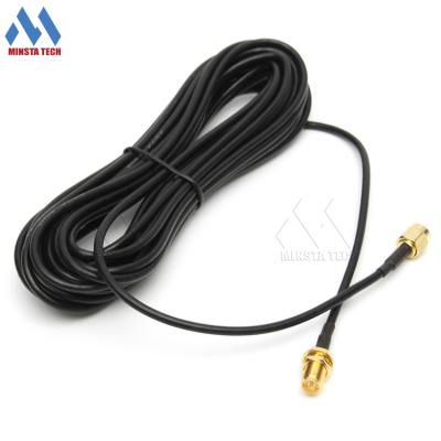 China Telecommunication WiFi Antenna Extension Cable RP SMA Male to RP SMA Female RG174 Assembled Cable 2 Meters for sale