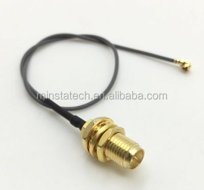 China Telecommunication RF 1.13 Pigtail Coaxial Cable U.FL To RP SMA Female 20cm for sale