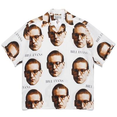 China Anti-pilling 22ss Co branded Bill Evans Jazz Music Casual Hawaiian Printed Short Sleeve Men's Shirt for sale