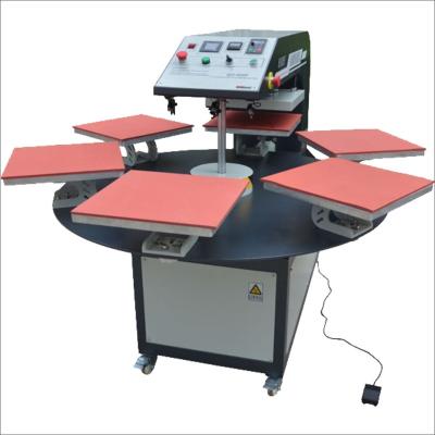 China Garment Shops 4-6worktable Automatic Rotary Pneumatic Heat Press Machine For T Shirt Heat Press On Sale for sale