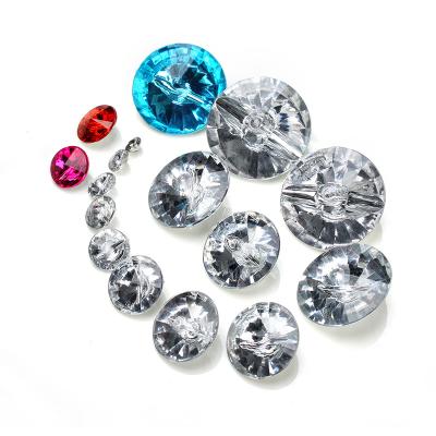 China Other Wholesale Square Decorative Clear Glass Crystal Acrylic Buttons For Garment And Sofa for sale