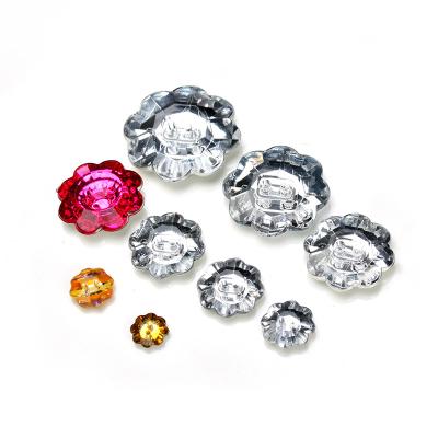 China Other Factory Clothing Accessories Glitter Flower Crystal Button Glass Acrylic Knobs For Furniture for sale