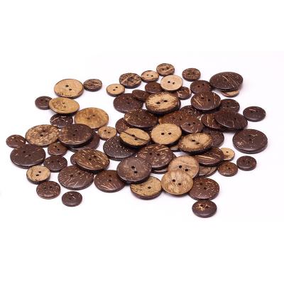 China Other Wholesale Custom Safety Round 2 Hole Natural Coconut Shell Buttons for sale