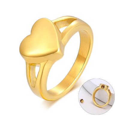 China Water Resistant Gogem Custom Personalized Dog Cat Ash Urn Ring Can Open Gold Jewelry Open Ring for sale