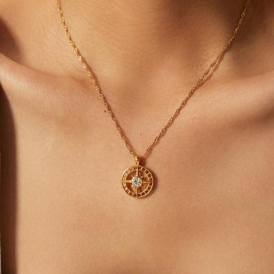 China Water Resistant Gogem New Arrival 18K Gold Plated Hexagram Necklace With CZ Pendant For Daily Wear for sale