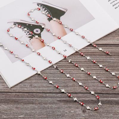 China Water Resistant Gogem Turkey Eyes Devil Eyes Waist Bad Oil Drip Chain Red Lucky Symbol Long Beaded Chain Bikini Jewelry for sale