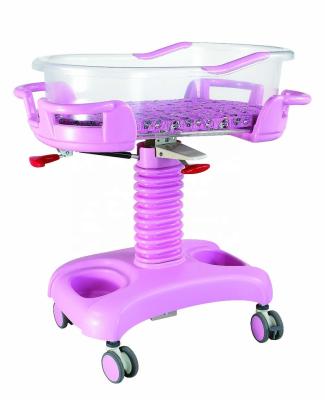 China Baby Hospital Safe Newborn Hydraulic Adjustable Plastic Plastic Adjustable Crib ABS Medical Crib for sale