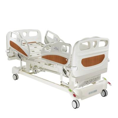 China Commercial Hospital Ward Furniture Five Function Manual Crank Adjustable Bed Icu Patient Nursing Hospital Bed for sale