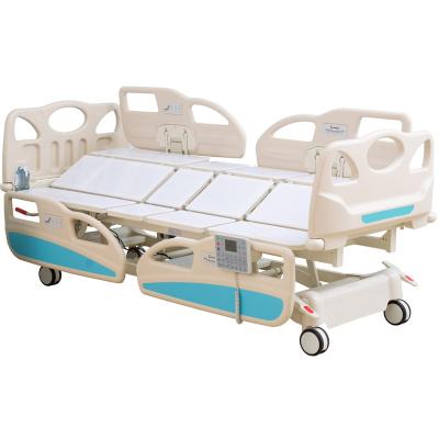 China Steel Frame Function ICU Patient Care Long Term Care Cold Rolled Foldable Rolling Hospital Bed for sale