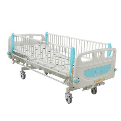 China Back and Knee Section Children's Hospital Bed Manual Cranks Through Head and Foot Board ABS Equipment Hospital 2 for sale