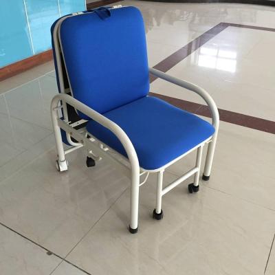 China Hospital Clinical Folding Chair Accompanied By Comfortable Metal Hospital Patient Chair for sale