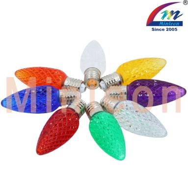 China Custom Minleon C9 Faceted Bulbs Commercial Grade 110V C9 LED Christmas Replacement Bulbs E17 Base IP65 For Christmas Decor for sale