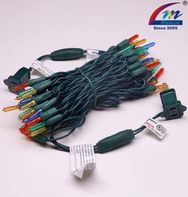 China Custom 120V T5 LED Christmas String Lights Green Wire for sale