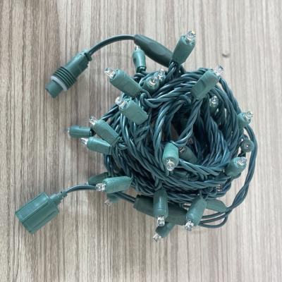 China Custom LED Mini Christmas Light with 120V 5mm Commercial Grade Coaxial Connector Wide Angle String Light for sale