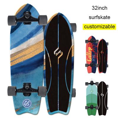 China Adult GS Surfskate Skateboard 32inch Direct Custom OEM With 7 Ply Maple Deck Wood CX4 Or C7 Or S7 Truck Gallosoul For Adults for sale