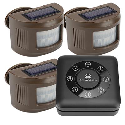 China Outdoor Solar Radio Solar Animal Intrusion Alarm 1/2 Mile 7-Zone Kit Cafe 1 Wireless Receiver& 3 Sensors for sale