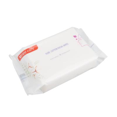 China Moisture Free Sample Beauty Salon Spa Cotton Biodegradable Clean Facial Natural Face Wipes Makeup Remover Wipes Adult Wet Cloths for sale