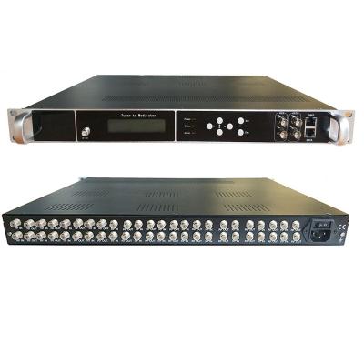 China DTV System IPTV System 8 Channels DVB-T/T2 Digital Front End Equipment 24 Input Tuner to Carriers RF Modulator isdb-t/dvb-t/atsc/dvb-c for sale