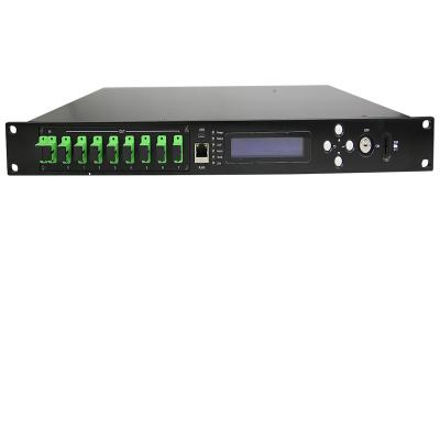 China CATV 1U 8X23DB + 2 inputs + WEB+SNMP+GSM high power erbium coated fiber amplifier EDFA for sale