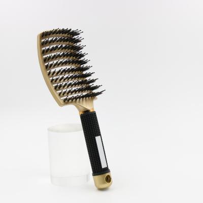 China Fashionable Comb Fashionable Fluffy Hair Styling Hair Oil Back Head Hair Brush Gold Custom Men's Large Curved Large Curved Ribs Comb Hair Brush for sale