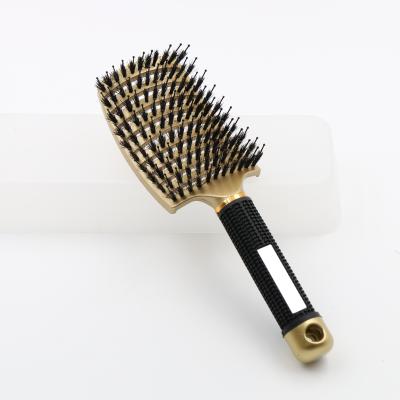 China Fashionable Hair Comb Lovely Golden Ribs Comb Curved Border Plastic Comb Massage Hair Comb and Anti-static Electricity Hair Brush for sale