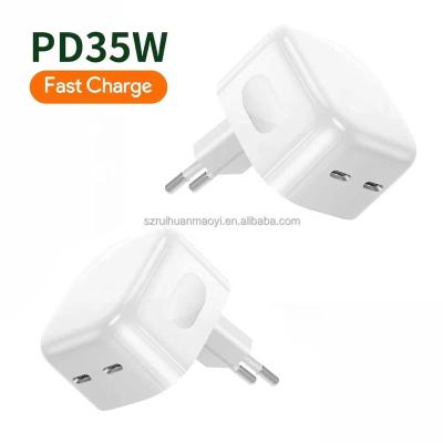 China For iPhone Ipad 35w European Type-C Fast Charging EU Plug Type C PD Adapter Fits Charger iPhone Mobile Phone Fast Charging for sale