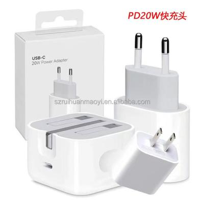 China Mobile Phone USB-C Power Adapter 20W Fast Charger Fits iPhone 12 Pro Apple 13 Pro PD Type iPad Air Mini US/EU/UK Power Supply for sale