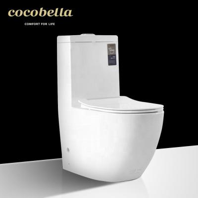 China Double-Flow Ceramic Toilet One-Piece With Closestool Modern Design R&T Hotel Bathroom Flushing High Quality And Soft Closing Strap for sale