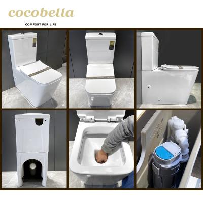 China COCOBELLA Double-flush Water-saving Sanitary Ware WC Ceramic Toilet Bowl For Family Hotel Upper-Laundry Two-end Modern Floor-Mounted Type for sale